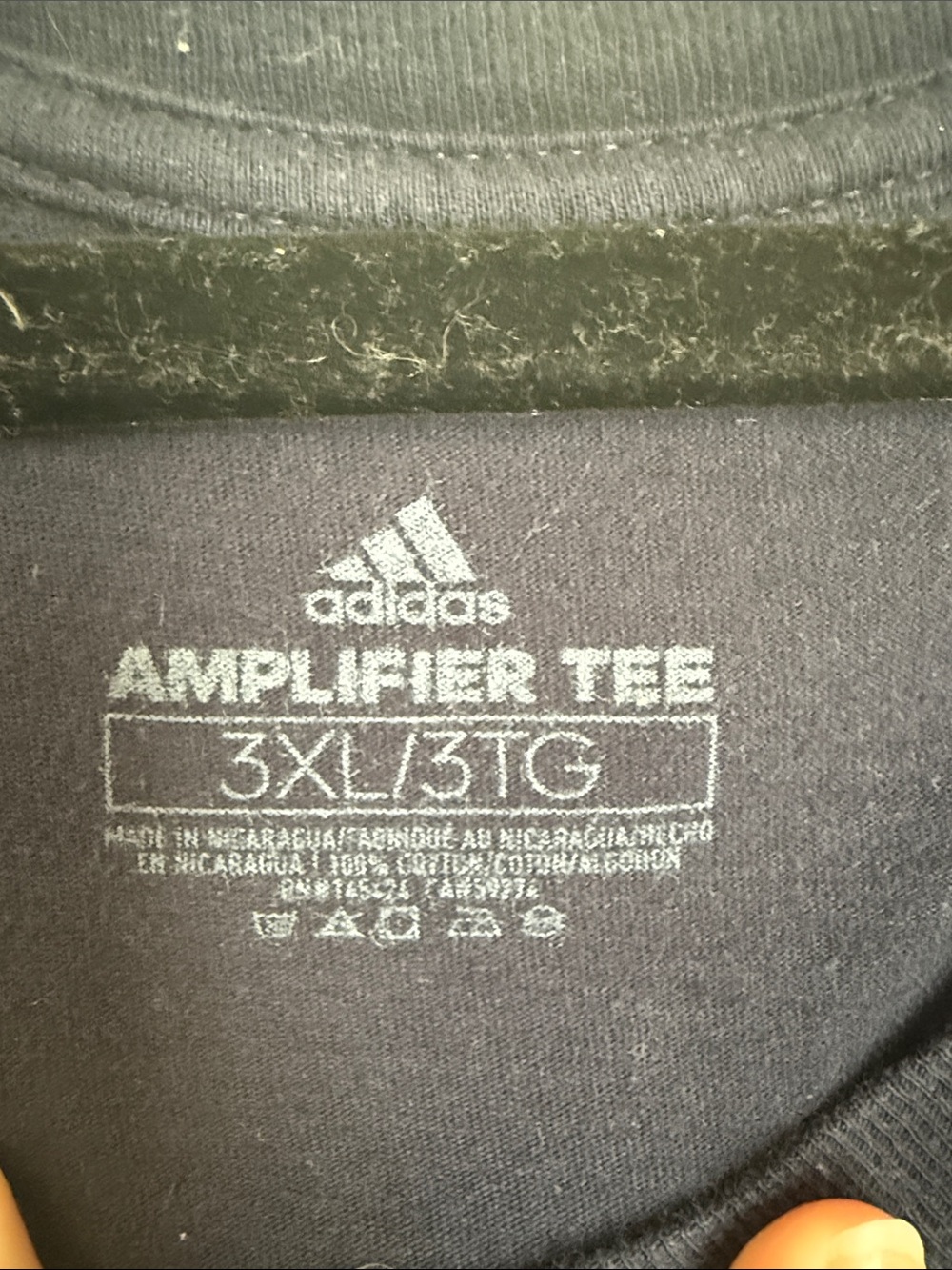 adidas Black Tee with Green White Orange Logo - Picture 2 of 3